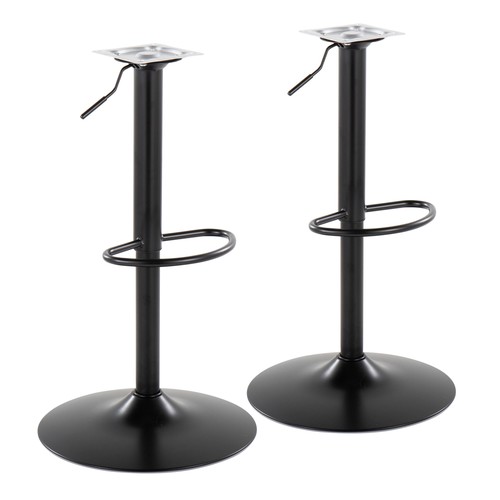 Adjustable Barstool Base With Adapter - Oval Footrest - Set Of 2
